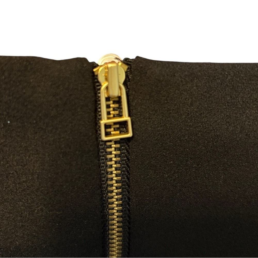 Adrianna Papell Black Bell Sleeve Ponte Knit Sheath Dress | Size 10 Regular - Picture 9 of 16